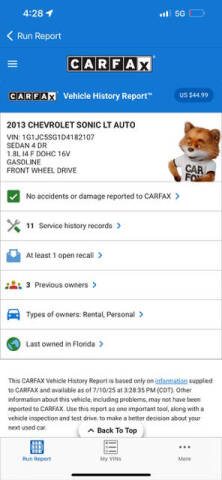 2013 Chevrolet Sonic LT Auto