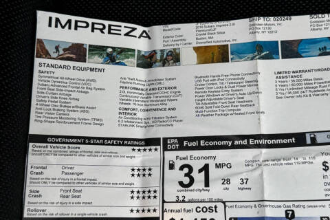 2016 Subaru Impreza 2.0i Premium