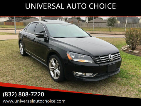 2015 Volkswagen Passat for sale at UNIVERSAL AUTO CHOICE in Houston TX