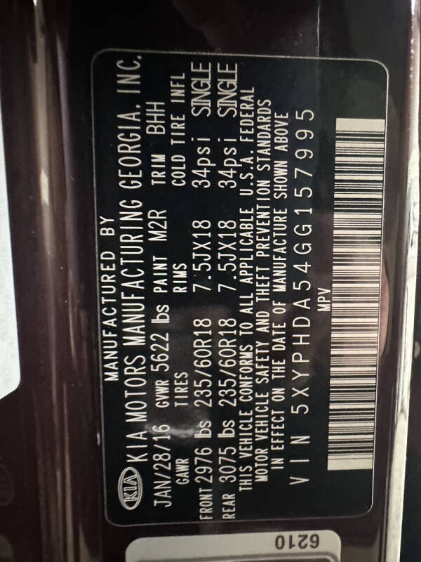 2016 Kia Sorento EX V6