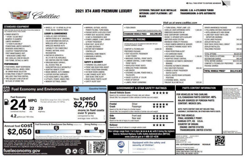 2021 Cadillac XT4 Premium Luxury