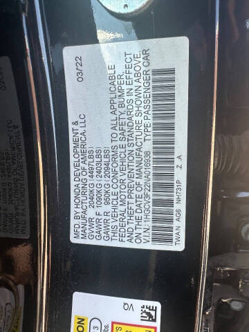 2022 Honda Accord Hybrid Sport