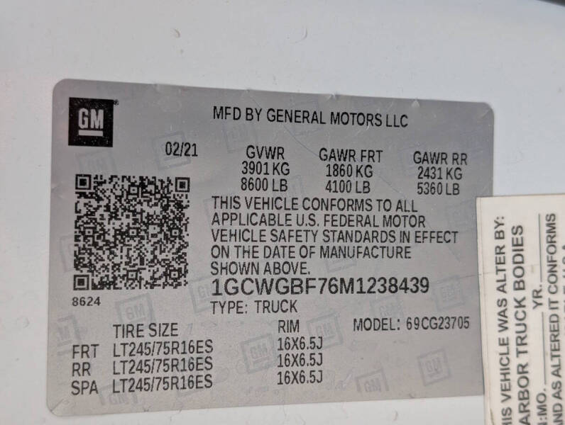 2021 Chevrolet Express 2500