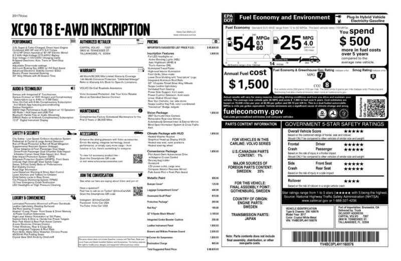 2017 Volvo XC90 T8 eAWD Inscription