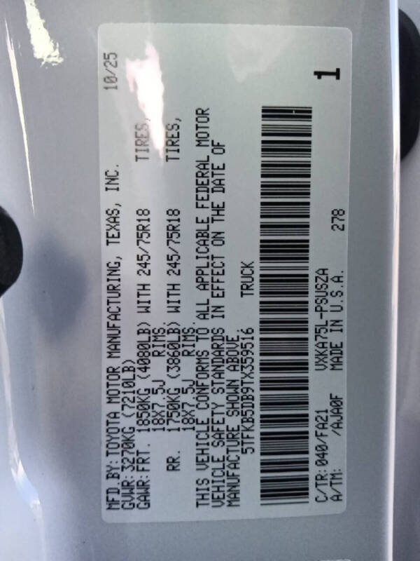 2026 Toyota Tundra SR