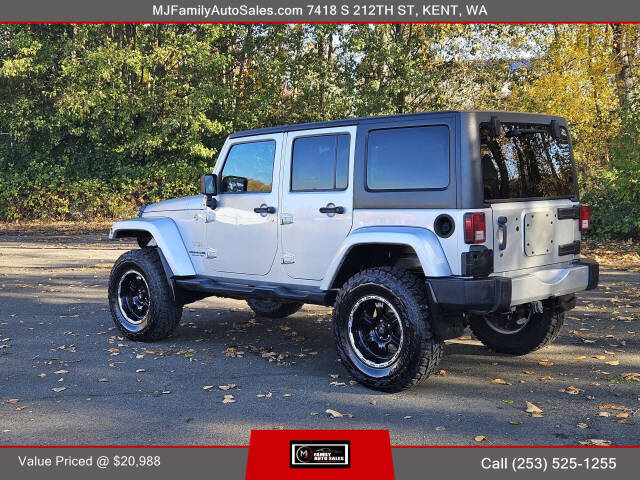 2012 Jeep Wrangler Unlimited for sale at MJ FAMILY AUTO SALES in Kent, WA