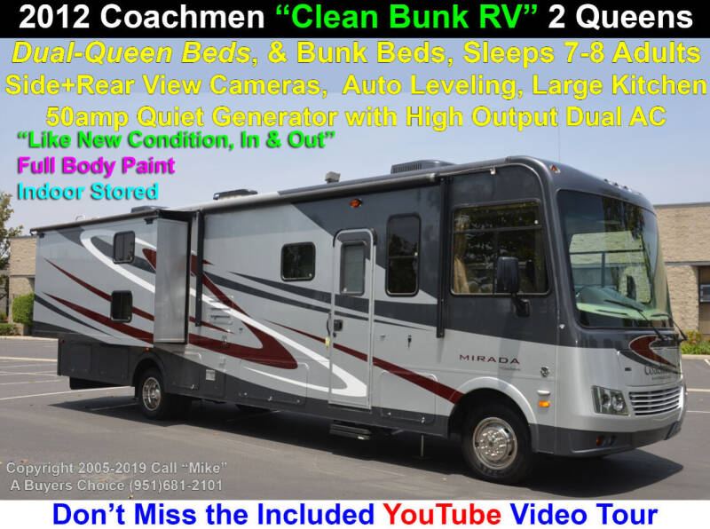 2012 Coachmen Mirada 34bh for sale at A Buyers Choice in Jurupa Valley CA