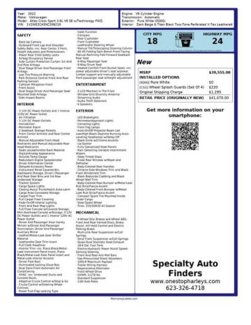 2022 Volkswagen Atlas Cross Sport V6 SE