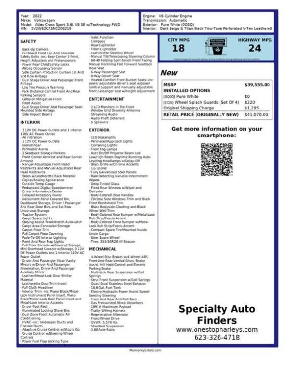 2022 Volkswagen Atlas Cross Sport V6 SE