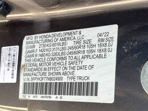 2022 Honda Ridgeline RTL-E