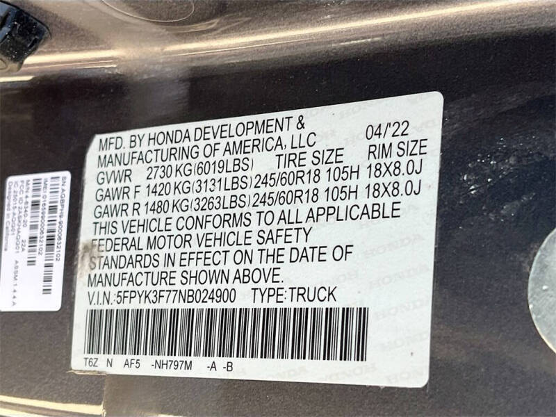 2022 Honda Ridgeline RTL-E