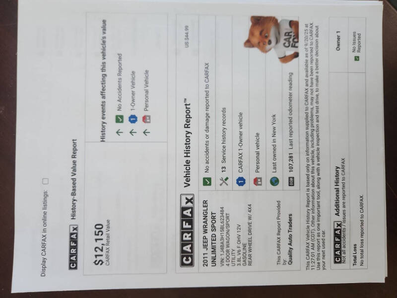 2011 Jeep Wrangler Unlimited Sport