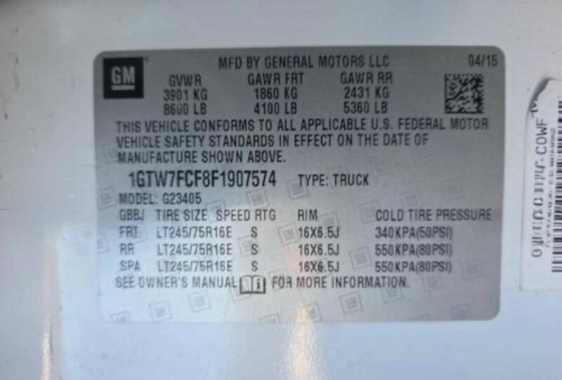 2015 GMC Savana 2500