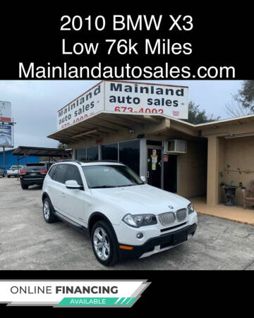 2010 BMW X3 for sale at Mainland Auto Sales Inc in Daytona Beach FL