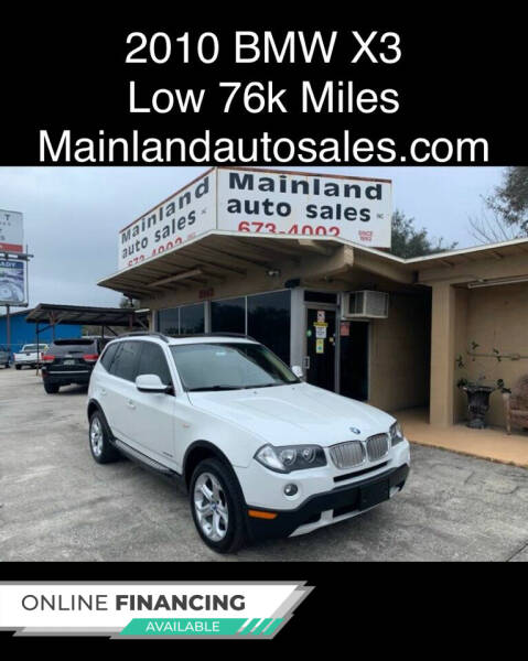 2010 BMW X3 for sale at Mainland Auto Sales Inc in Daytona Beach FL