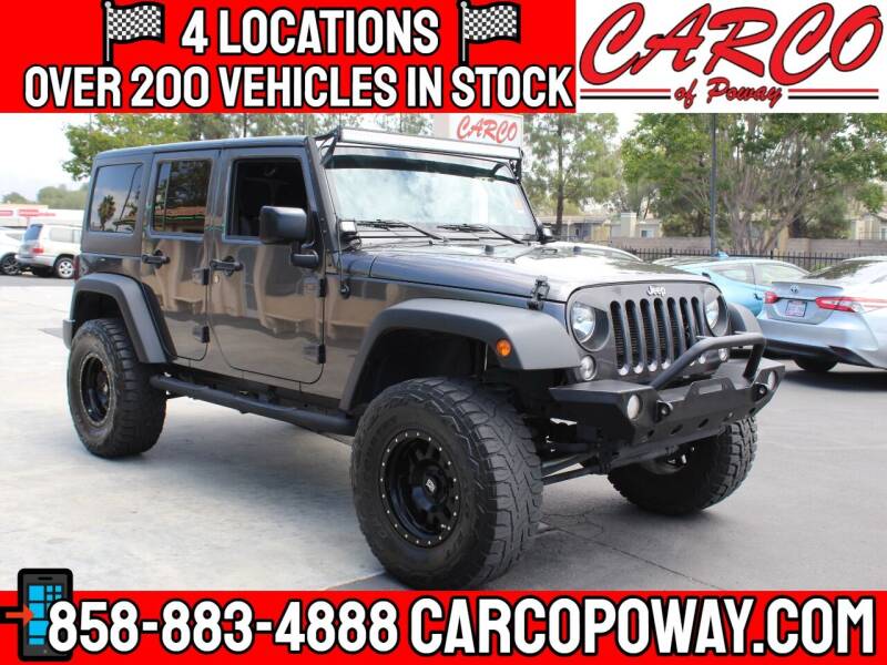 2017 Jeep Wrangler Unlimited for sale at CARCO SALES & FINANCE - CARCO OF POWAY in Poway CA