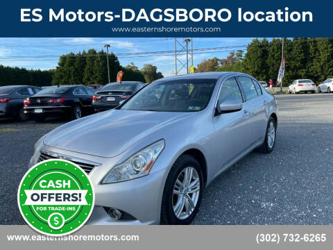 2012 Infiniti G25 Sedan for sale at ES Motors-DAGSBORO location in Dagsboro DE