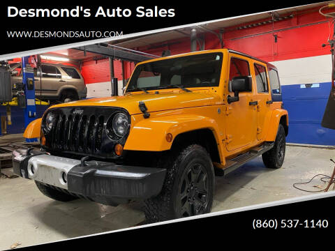 2012 Jeep Wrangler Unlimited for sale at Desmond's Auto Sales in Colchester CT