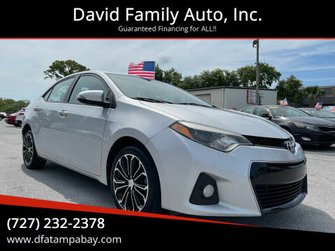 2014 Toyota Corolla for sale at David Family Auto, Inc. in New Port Richey FL