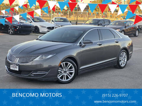 2015 Lincoln MKZ Hybrid for sale at BENCOMO MOTORS in El Paso TX