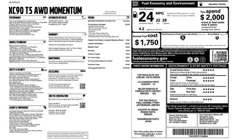 2018 Volvo XC90 T5 Momentum 7-Passenger