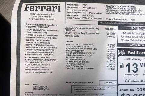 2018 Ferrari 812 Superfast