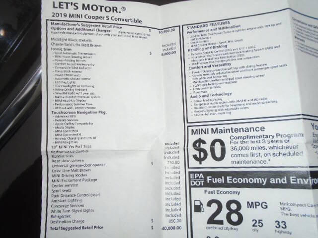 2019 MINI Convertible Cooper S