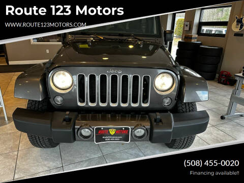 2016 Jeep Wrangler Unlimited for sale at Route 123 Motors in Norton MA
