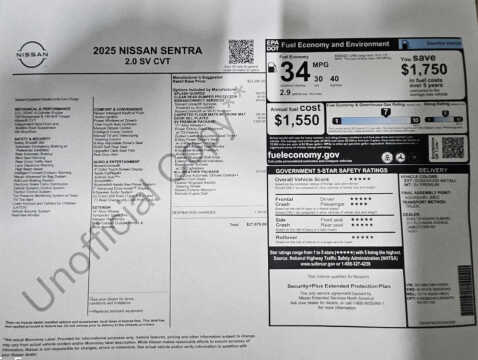 2025 Nissan Sentra SV