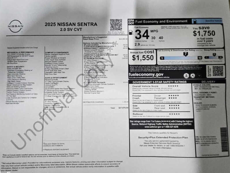 2025 Nissan Sentra SV