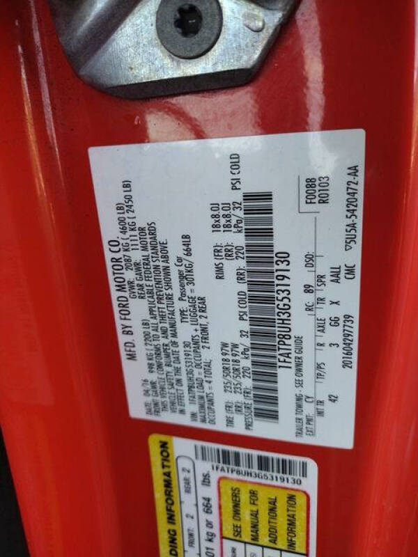 2016 Ford Mustang EcoBoost Premium