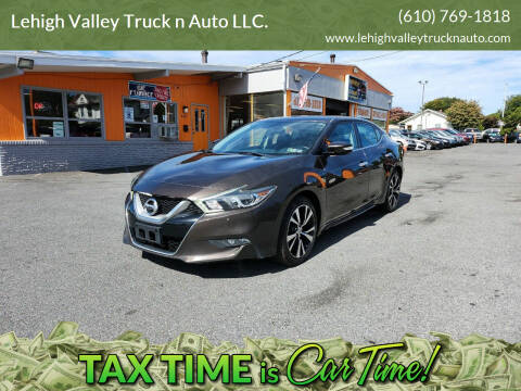 2016 Nissan Maxima for sale at Lehigh Valley Truck n Auto LLC. in Schnecksville PA
