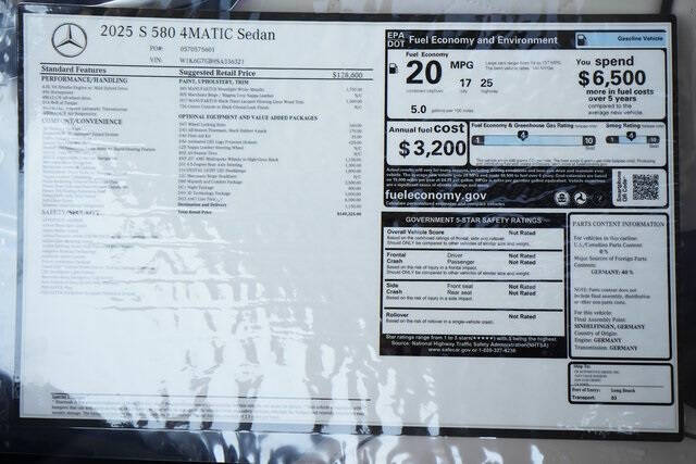 2025 Mercedes-Benz S-Class S 580 4MATIC