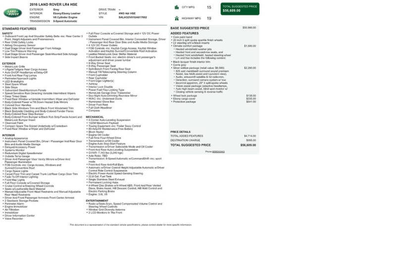 2016 Land Rover LR4 HSE