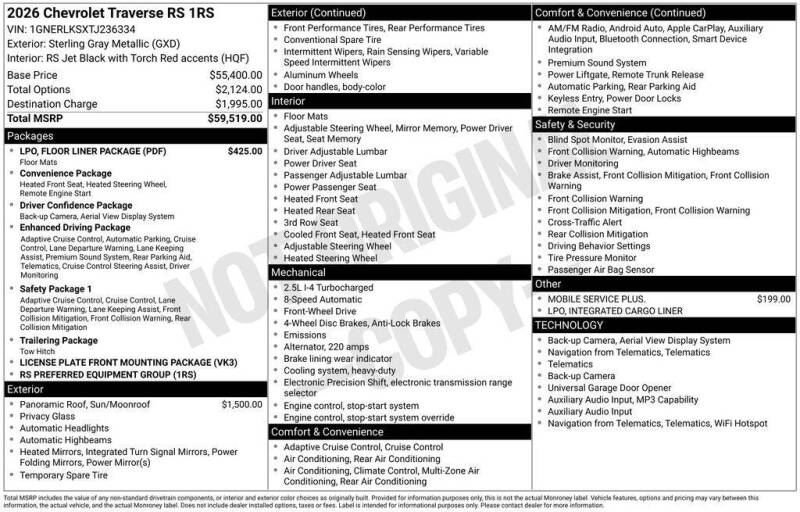 2026 Chevrolet Traverse RS