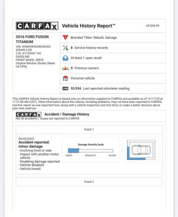 2016 Ford Fusion Titanium