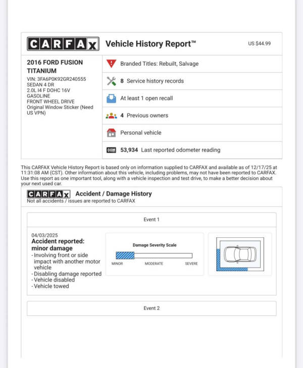 2016 Ford Fusion Titanium