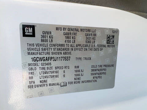 2018 Chevrolet Express 2500