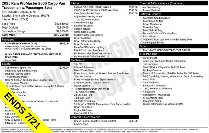 2025 RAM ProMaster