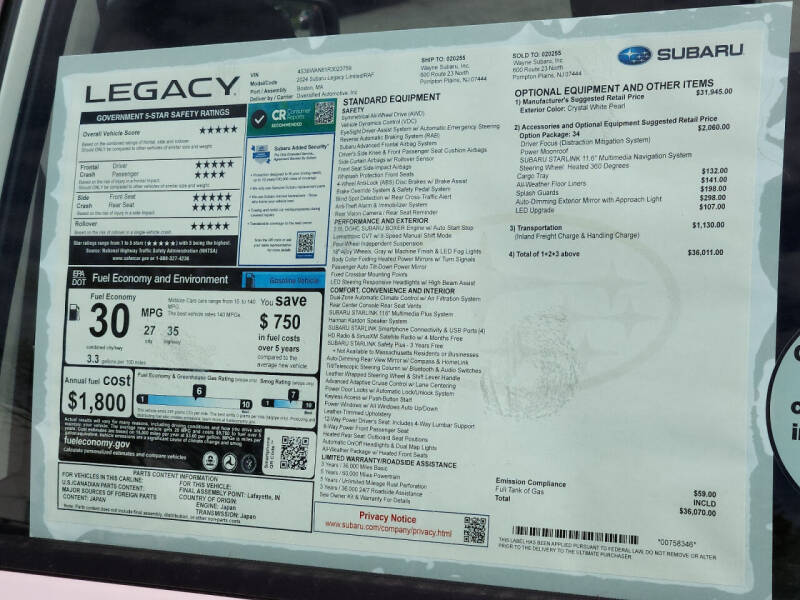 2024 Subaru Legacy Limited
