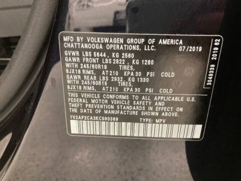 2019 Volkswagen Atlas S