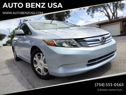 2012 Honda Civic for sale at AUTO BENZ USA in Fort Lauderdale FL