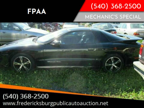 1997 Pontiac Firebird for sale at FPAA in Fredericksburg VA