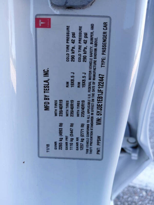 2018 Tesla Model 3 Long Range