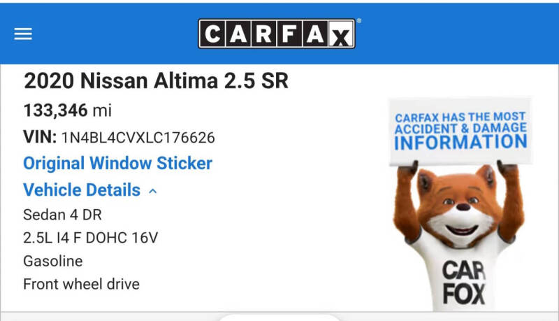 2020 Nissan Altima 2.5 SR