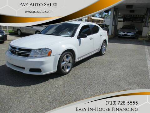 2013 Dodge Avenger for sale at Paz Auto Sales in Houston TX