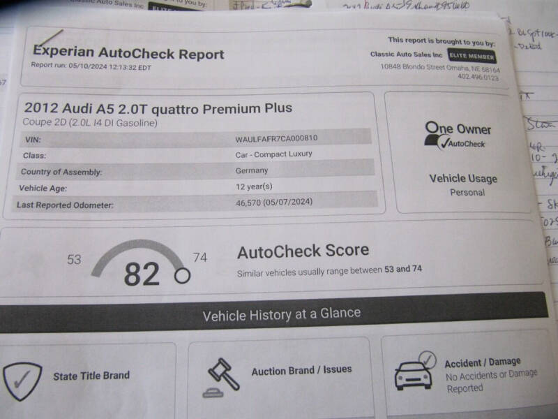 2012 Audi A5 2.0T quattro Premium Plus