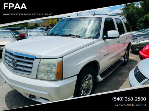 2004 Cadillac Escalade for sale at FPAA in Fredericksburg VA