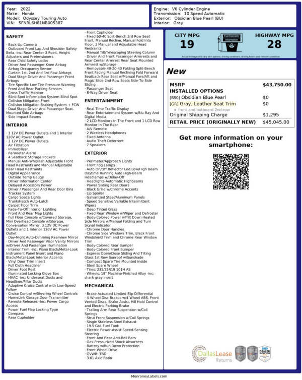 2022 Honda Odyssey Touring