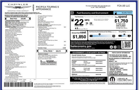 2021 Chrysler Pacifica Touring